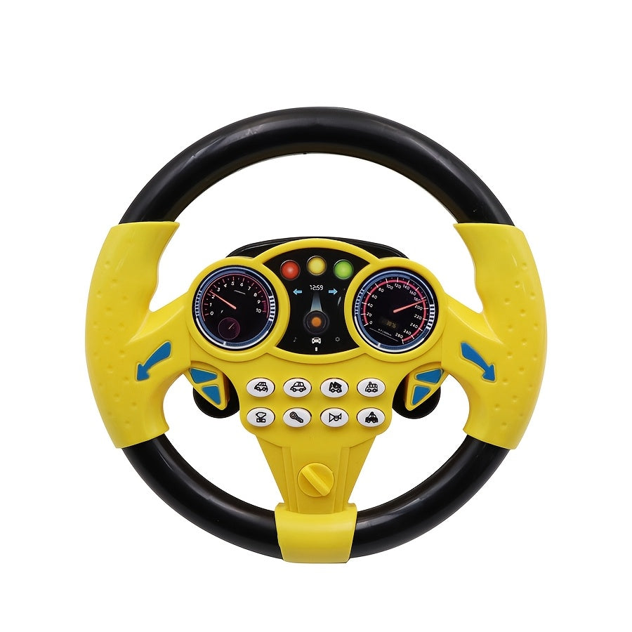 1pc Kids Interactive Simulated Steering Wheel Toy - Realistic ABS Resin Car Controller with Vibrant Colors, No Batteries Needed, Educational STEM Activity Gift for Birthdays, Baby Showers & Halloween/Christmas/Easter Parties,