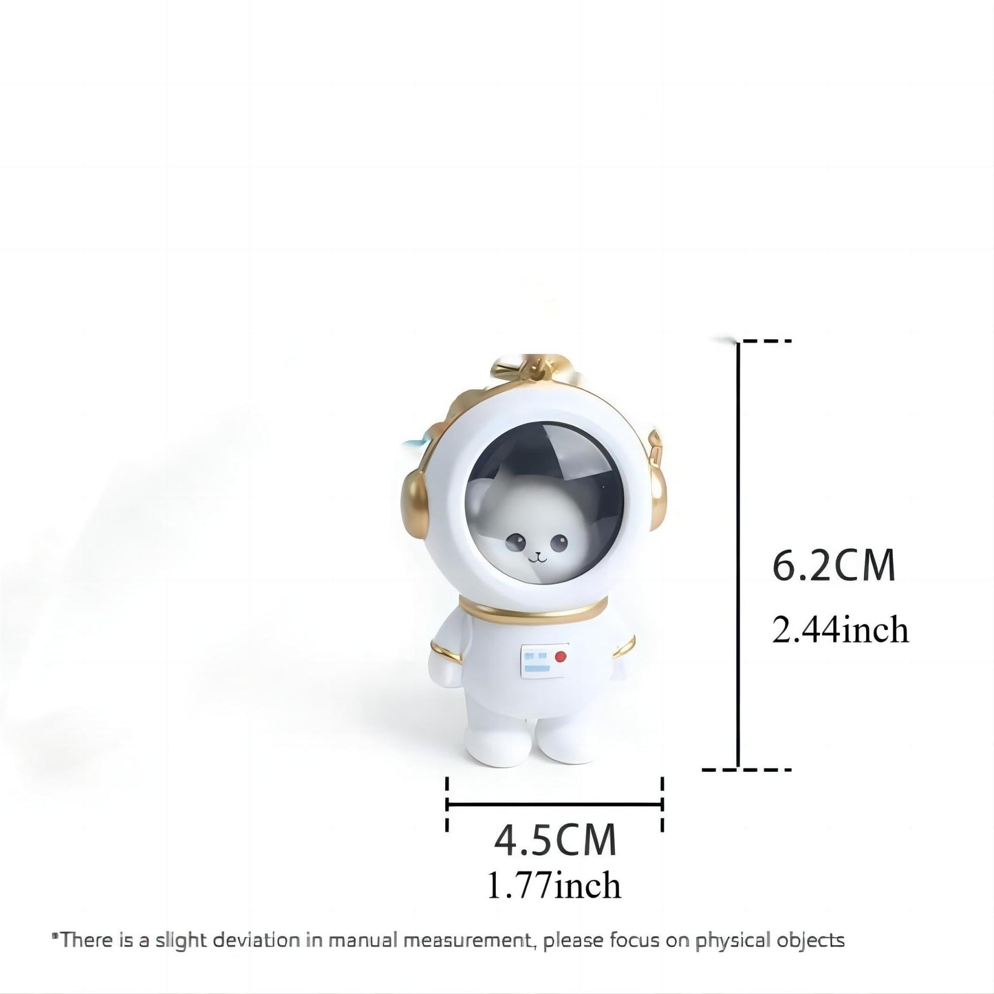 Cute Astronaut Bear Night Light Keychain - Glowing Space-Themed Backpack Charm for Couples, Students & Gifts