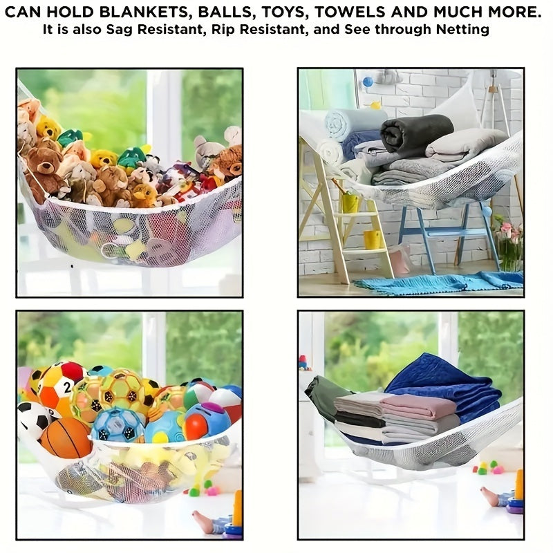 Large Triangular Wall Storage Hammock - Versatile Organizer for Clothes, Toys & More