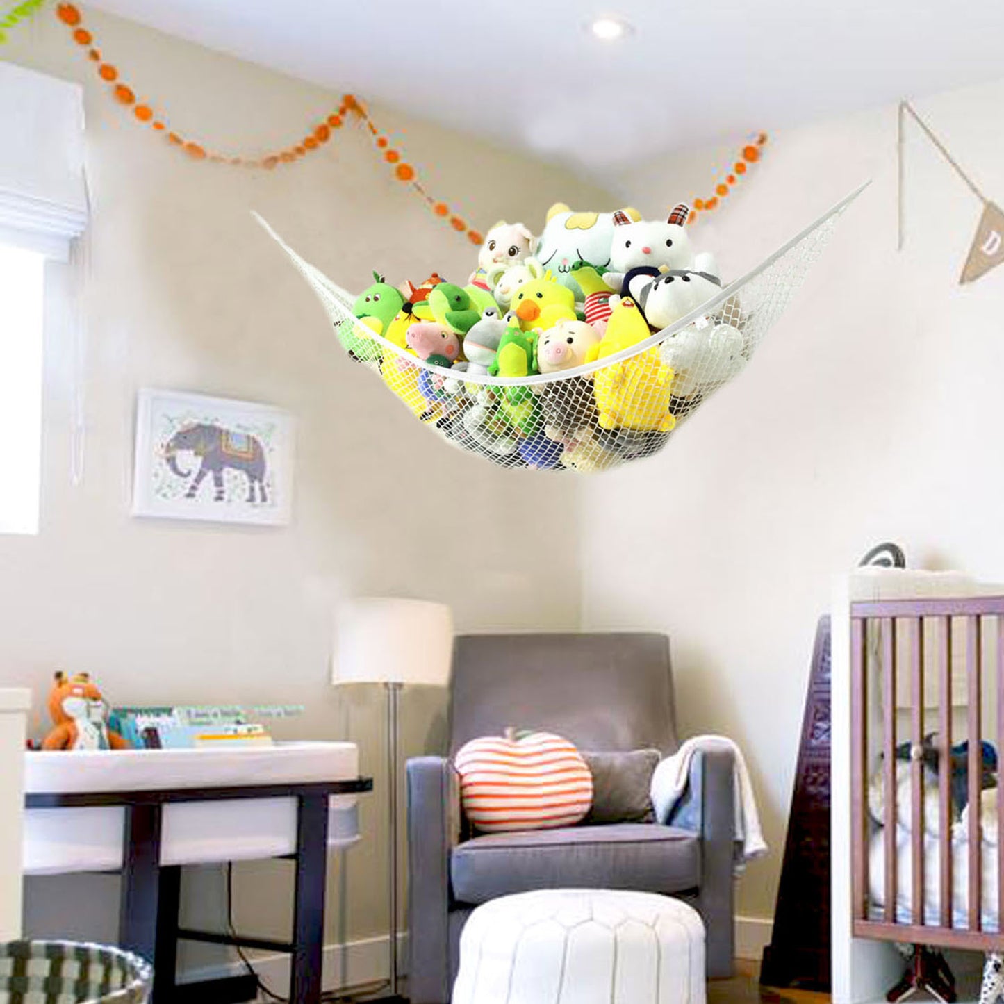 Large Triangular Wall Storage Hammock - Versatile Organizer for Clothes, Toys & More