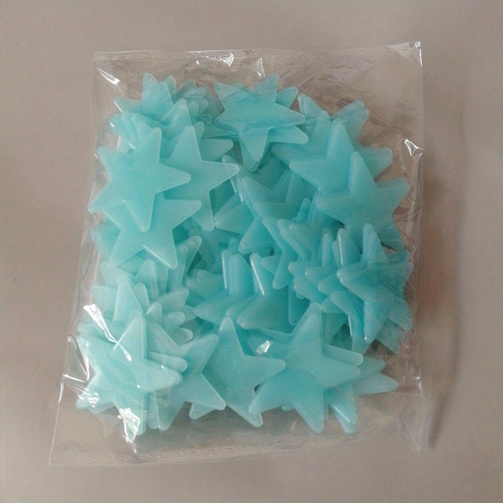 100Pcs Glow-In-The-Dark Star Stickers: Decorate Your Bedroom, Living Room, Or Ceiling with a Festive Touch