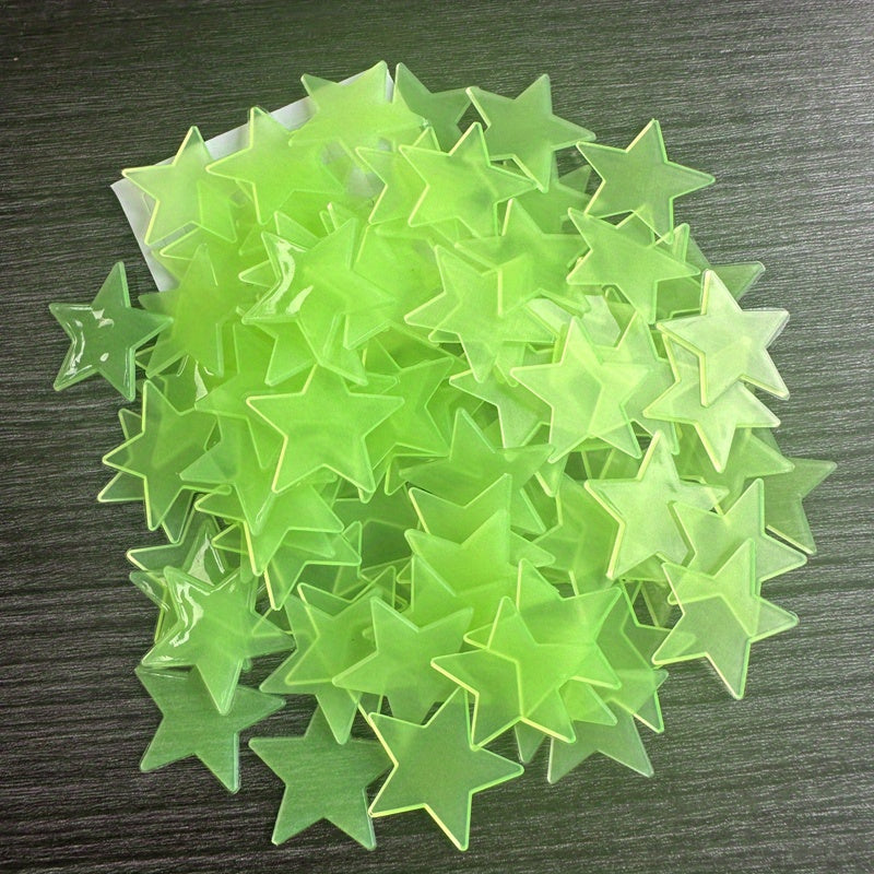 100Pcs Glow-In-The-Dark Star Stickers: Decorate Your Bedroom, Living Room, Or Ceiling with a Festive Touch