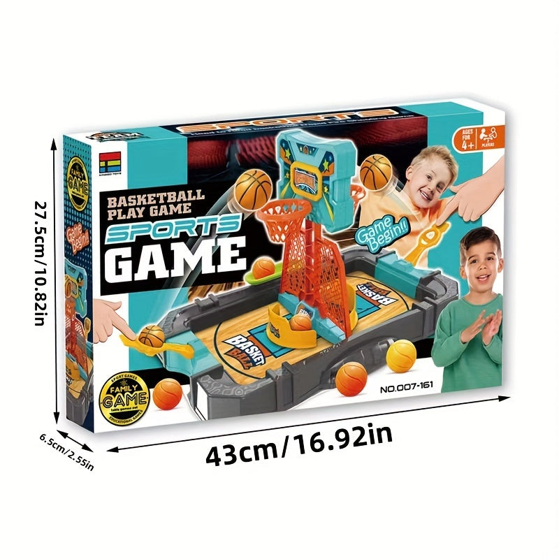 2-Player Basketball Table Game - Fun Family Puzzle Board, Indoor Mini Shooting Competition Toy for Boys & Girls, Perfect Holiday or Birthday Gift