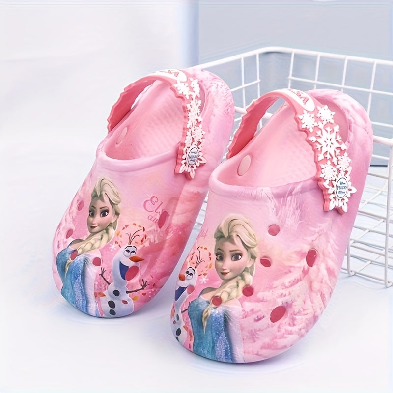 Disney Princess Elsa Girls' Summer Garden Slippers with Soft Sole and Headband, Wading Shoes, Sandals, Beach Slides for Youngsters, Suitable for Easter, Valentine's Day, Birthdays, Family, Friends, or Special Others