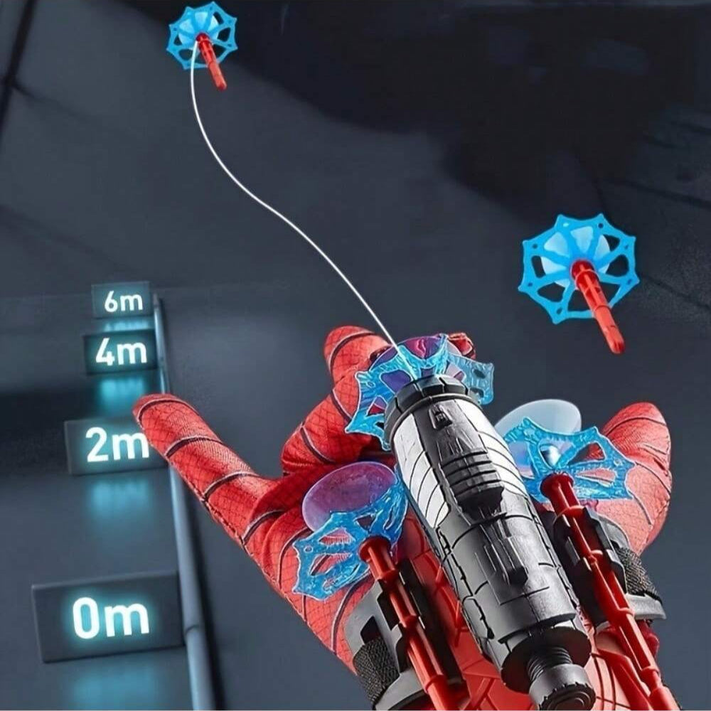 Spider Web Launcher Gloves - Red & Blue Hero Toy for Youngsters & Adults, Fun Interactive Party Game, Durable ABS Material, Perfect for Halloween & Christmas Gifts