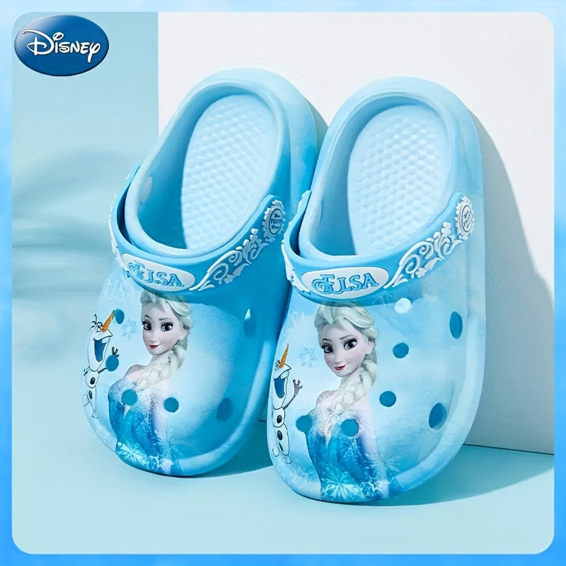 Disney Princess Elsa Girls' Summer Garden Slippers with Soft Sole and Headband, Wading Shoes, Sandals, Beach Slides for Youngsters, Suitable for Easter, Valentine's Day, Birthdays, Family, Friends, or Special Others
