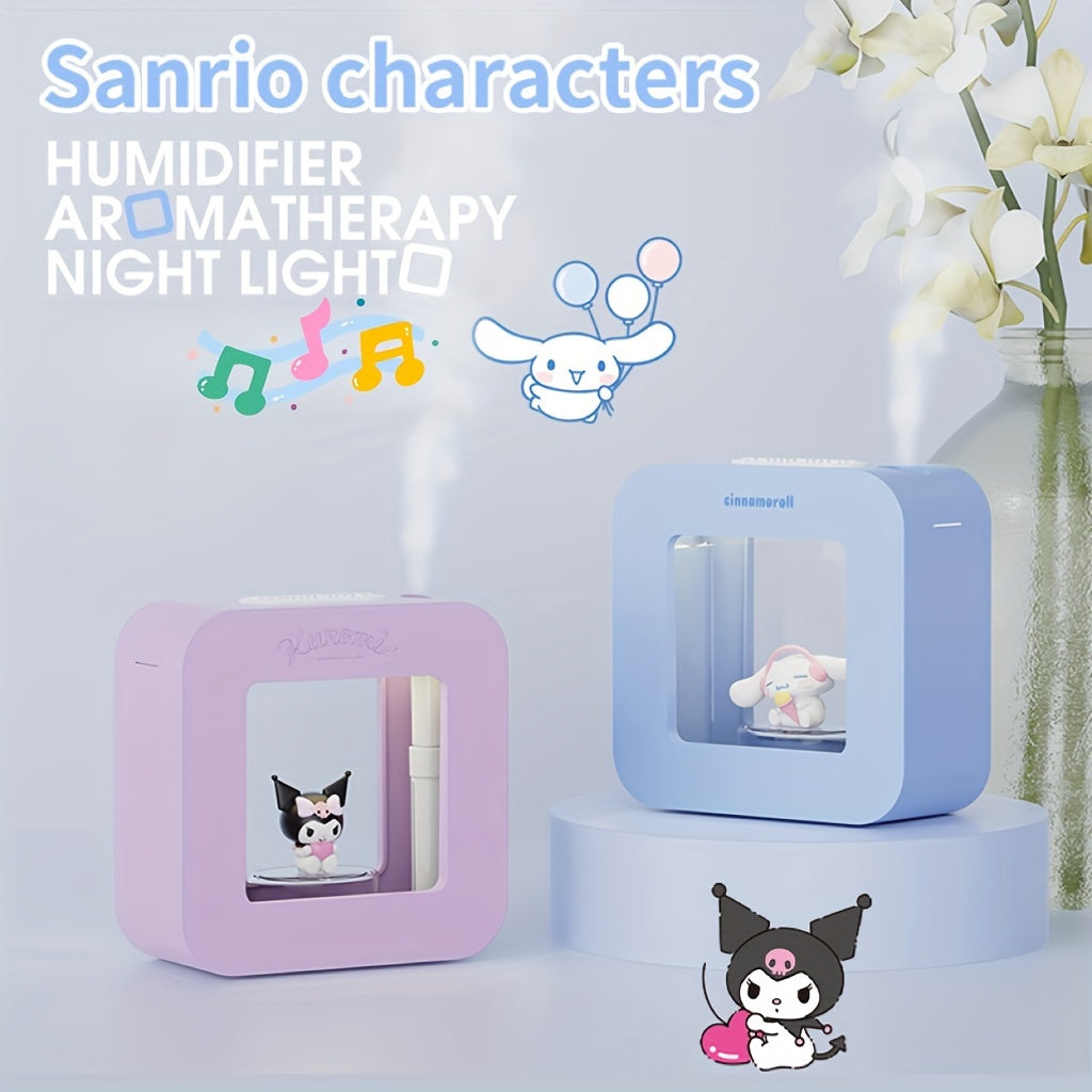 Sanrio Cinnamoroll & Kuromi Cute Humidifier Night Light - USB Rechargeable, Silent Operation with LED Night Light, 1200mAh Battery, Perfect for Home Decor & Gift Giving, Bedroom Humidifier | Cute Character Design | Compact De