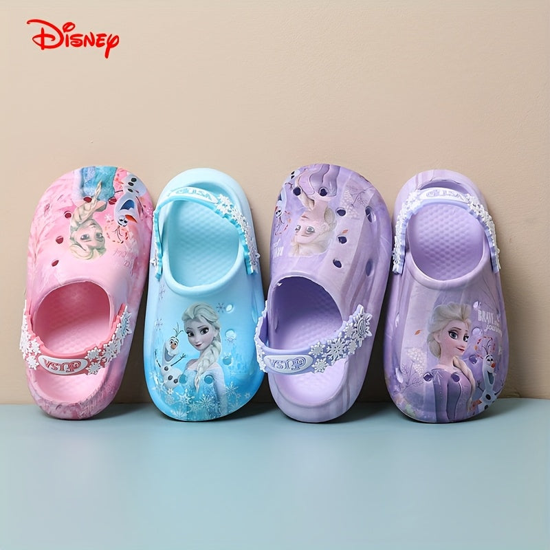 Disney Princess Elsa Girls' Summer Garden Slippers with Soft Sole and Headband, Wading Shoes, Sandals, Beach Slides for Youngsters, Suitable for Easter, Valentine's Day, Birthdays, Family, Friends, or Special Others