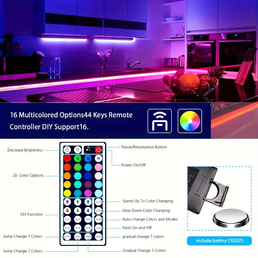 Wireless control intelligent LED strip lights infrared remote control RGB lighting decoration living room atmosphere lights with flexible lights decoration