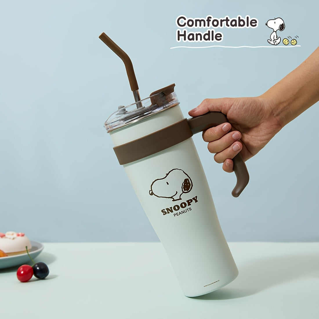 MINISO Snoopy Collection Steel Tumbler with Straw