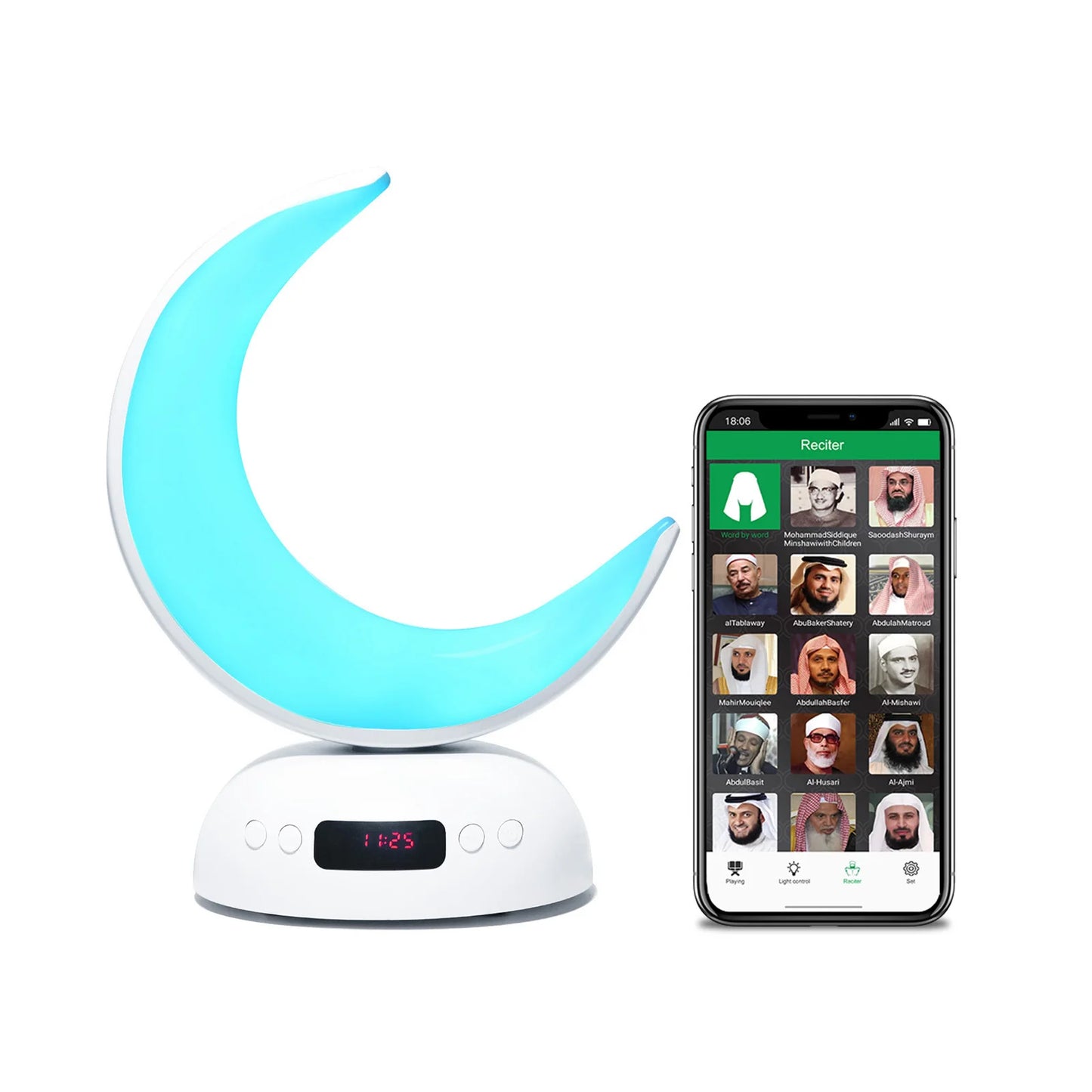 Night Light Lamp Clock Quran Azan Muslim Koran Bright Bluetooth Speaker Portable Holy Sound Box Music Wireless Caixa De Som Mp3