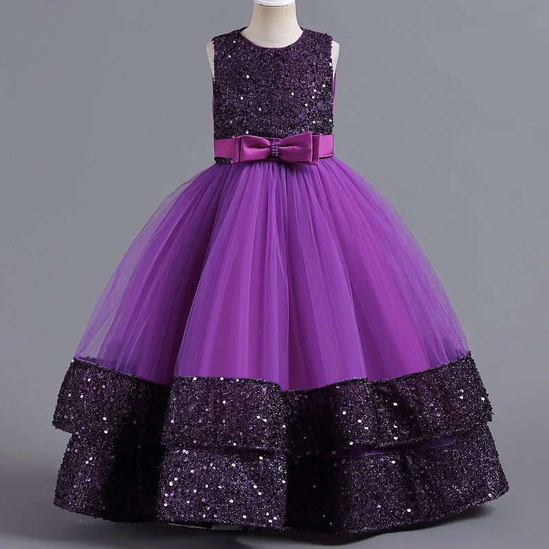 children's gauze lace birthday party dinner ball big butterfly dress New Christmas Party Princess long dress children's dress