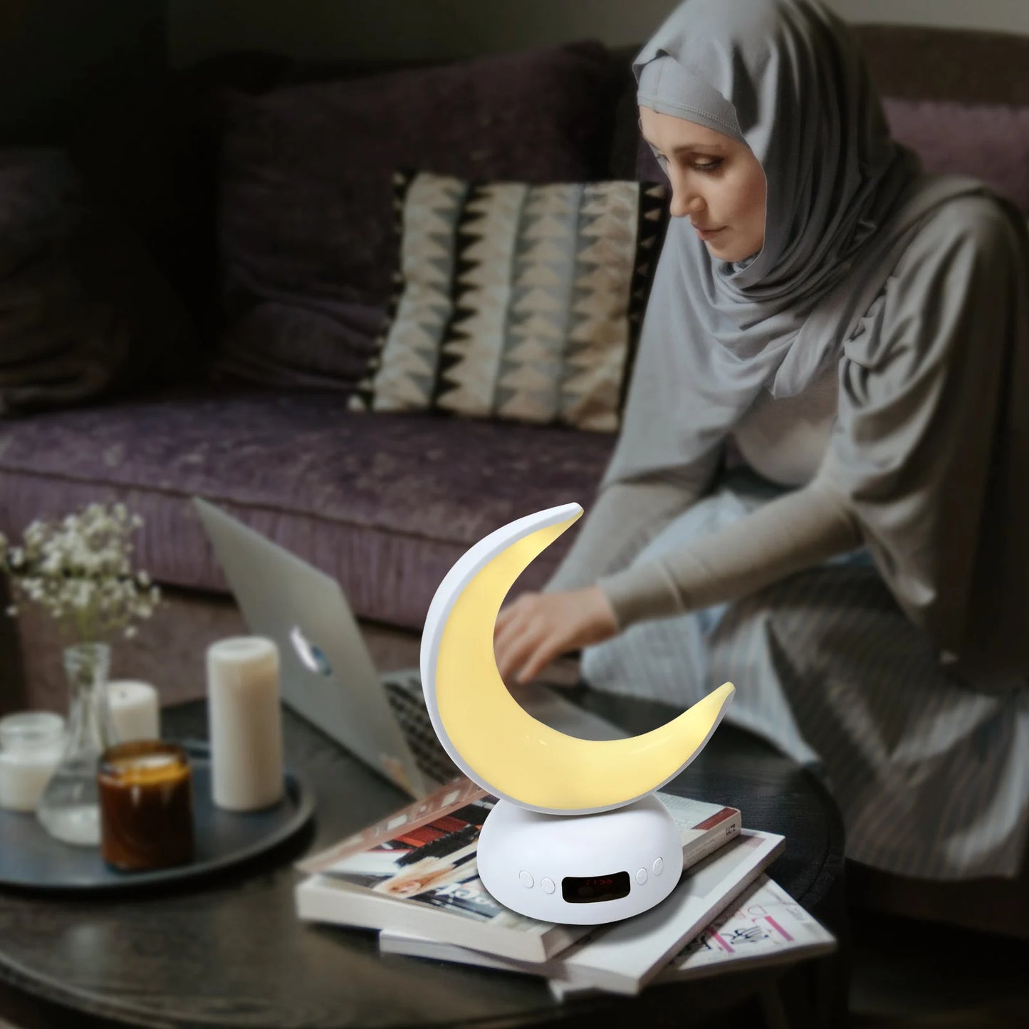 Night Light Lamp Clock Quran Azan Muslim Koran Bright Bluetooth Speaker Portable Holy Sound Box Music Wireless Caixa De Som Mp3