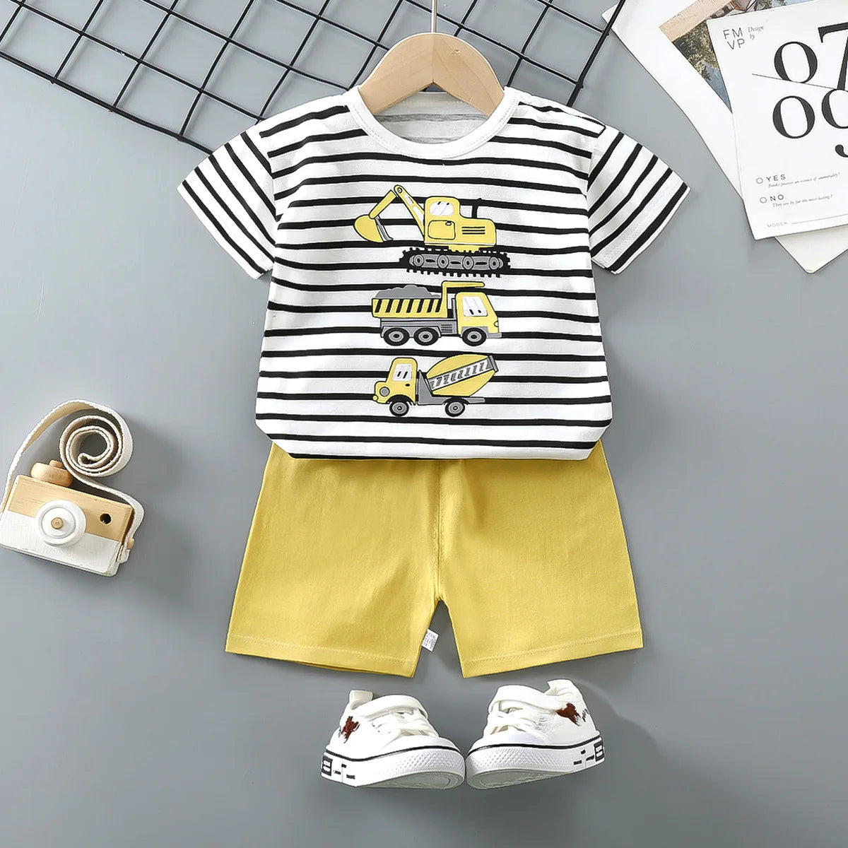 Cartoon Casual Kids Clothes 2 Piece Set Clothing Donald Duck Boy T-shirt + Shorts summer Boys Tracksuit Children Clothes