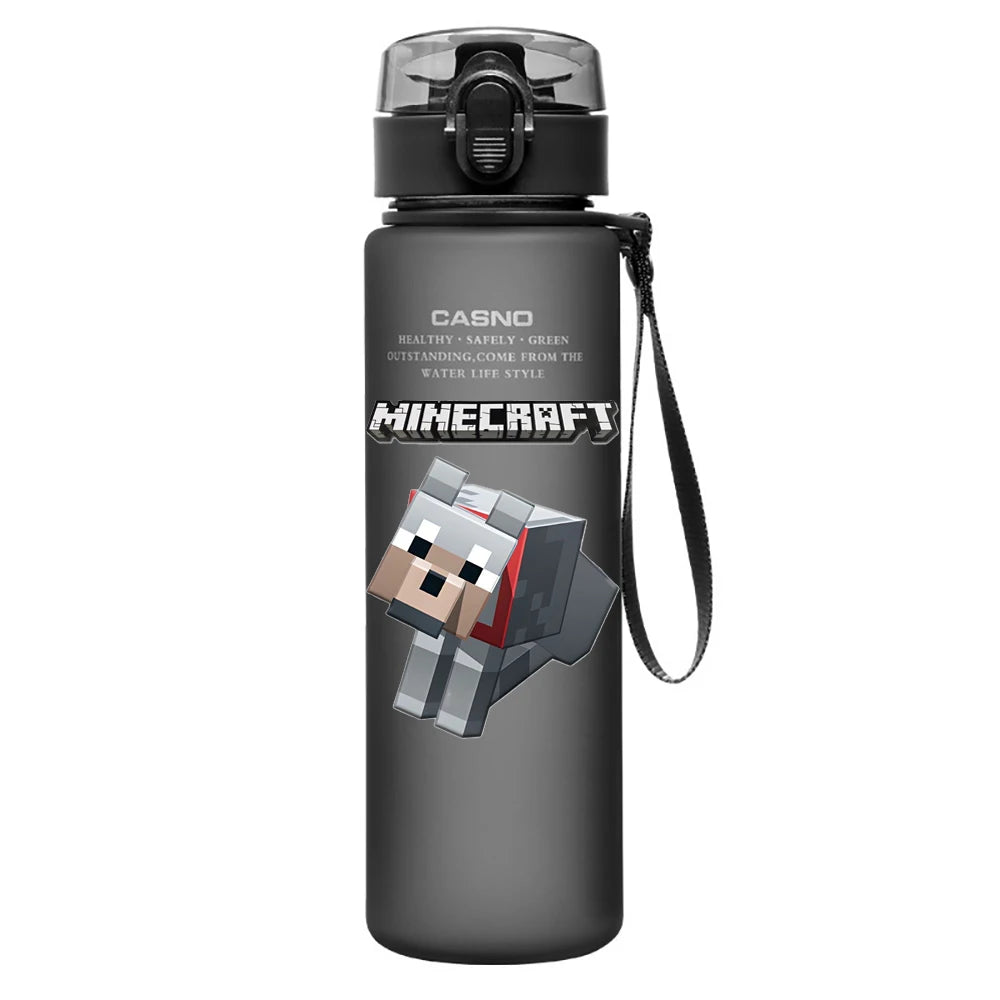 560ML Game Minecraft Image Water Cup Design Cute Transparent Plastic Children Portable Large Capacity Water Cup Student Gifts