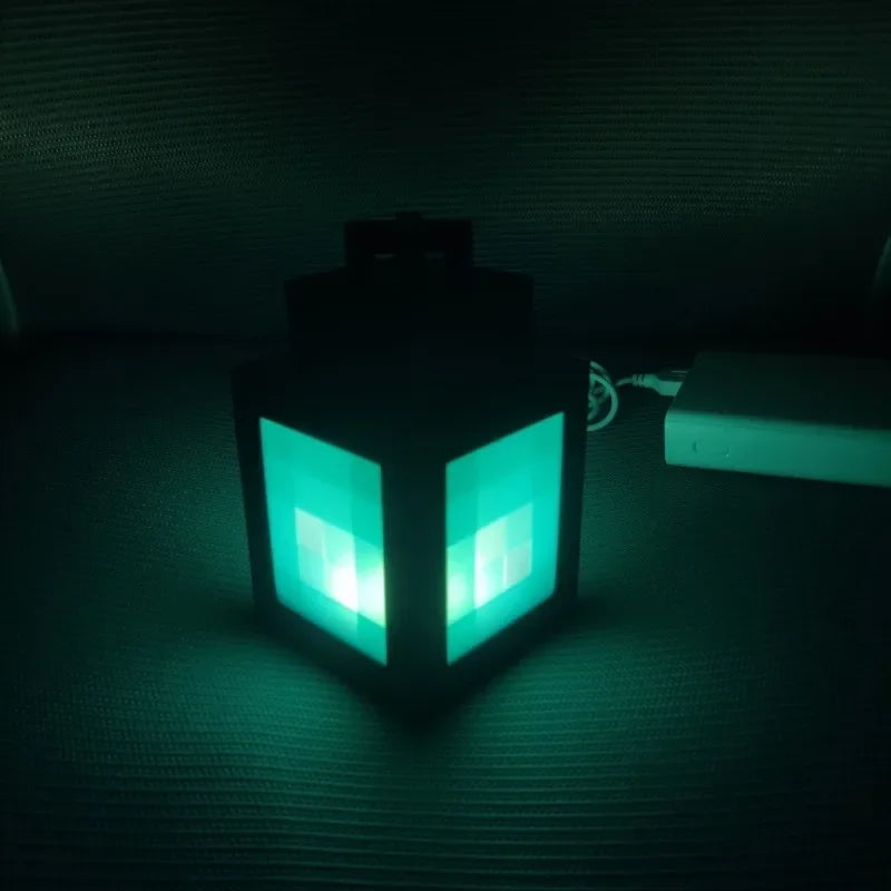 Minecraft Lantern Torch Bedside Lamp Creative Bar Outdoor Decoration LED Rechargeable Bedside Night Light Model Atmosphere Decor