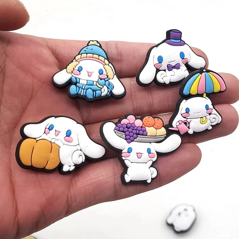 Kawaii DIY Shoe Decorations Sets Kawaii Kuromi Cinnamoroll My Melody Silicone Shoe Buckle Slipper Sandal Croc Shoe Accessorie