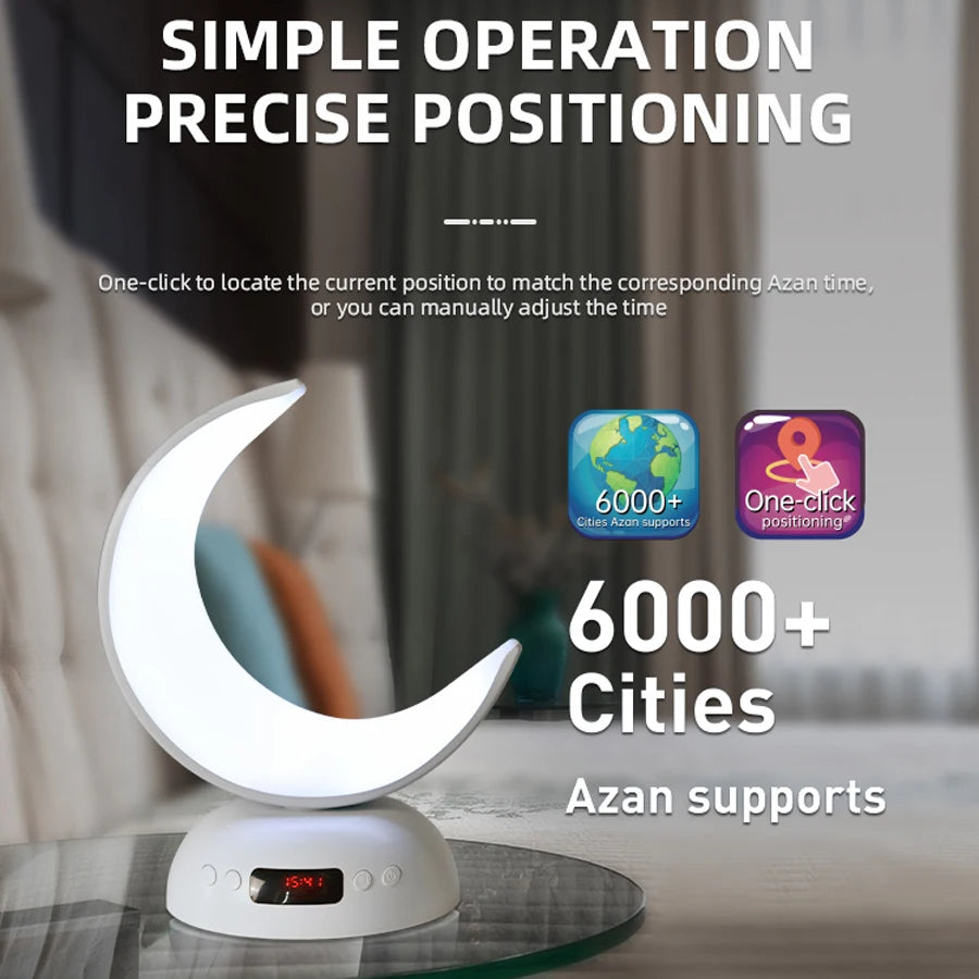 Night Light Lamp Clock Quran Azan Muslim Koran Bright Bluetooth Speaker Portable Holy Sound Box Music Wireless Caixa De Som Mp3