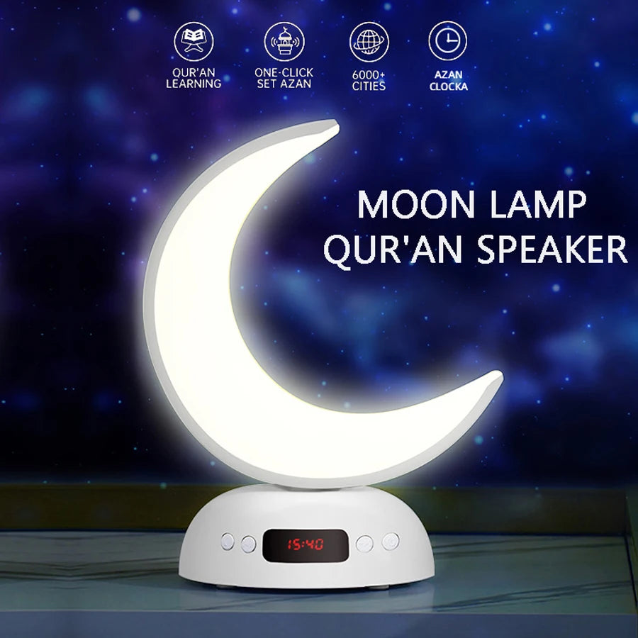 Night Light Lamp Clock Quran Azan Muslim Koran Bright Bluetooth Speaker Portable Holy Sound Box Music Wireless Caixa De Som Mp3