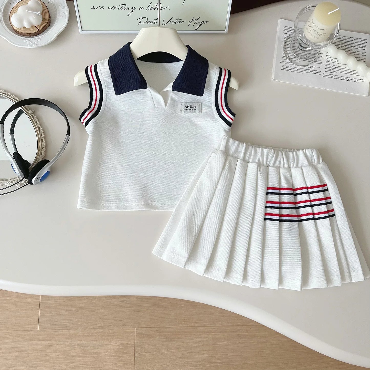 2PCS Girls Clothes Set Children Clothing Spring Flora Print Summer Baby Tops Tee Shirts Shorts Skirt Kids Girl Clothing 90-150