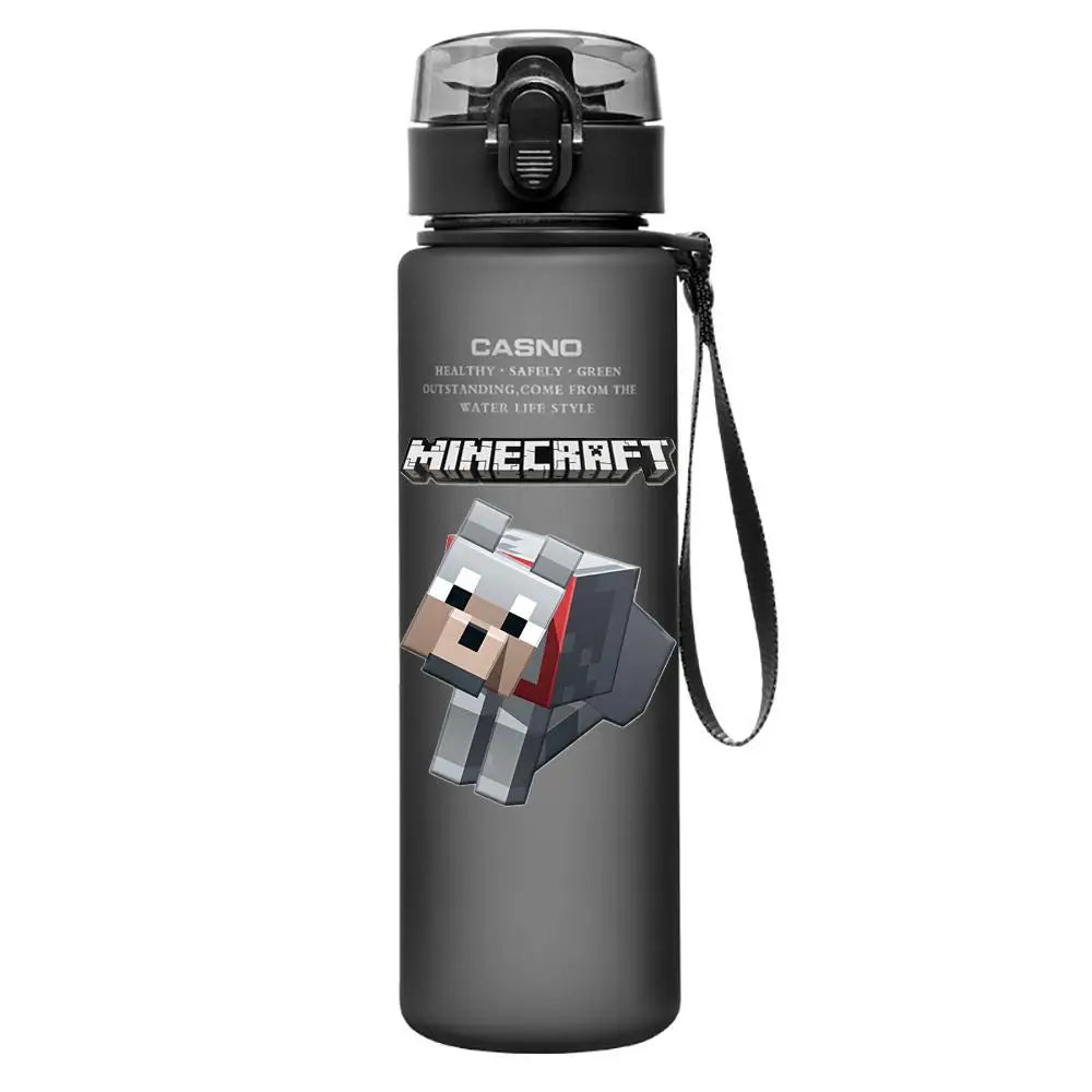 560ML Game Minecraft Image Water Cup Design Cute Transparent Plastic Children Portable Large Capacity Water Cup Student Gifts