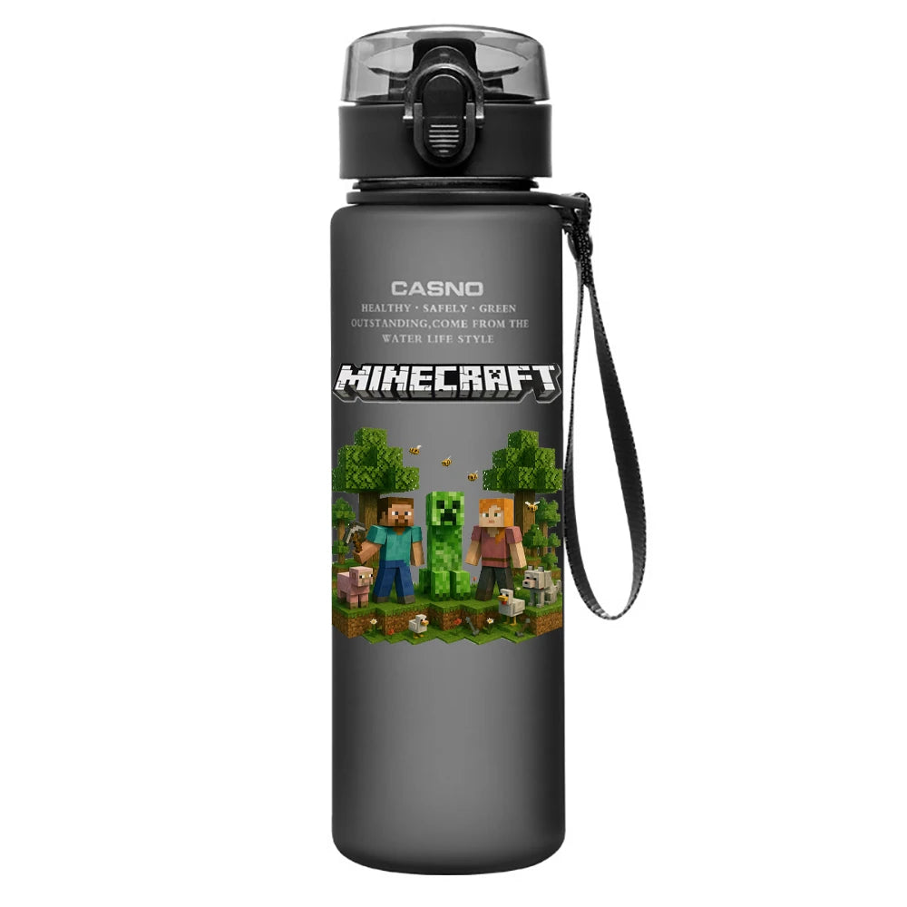 560ML Game Minecraft Image Water Cup Design Cute Transparent Plastic Children Portable Large Capacity Water Cup Student Gifts