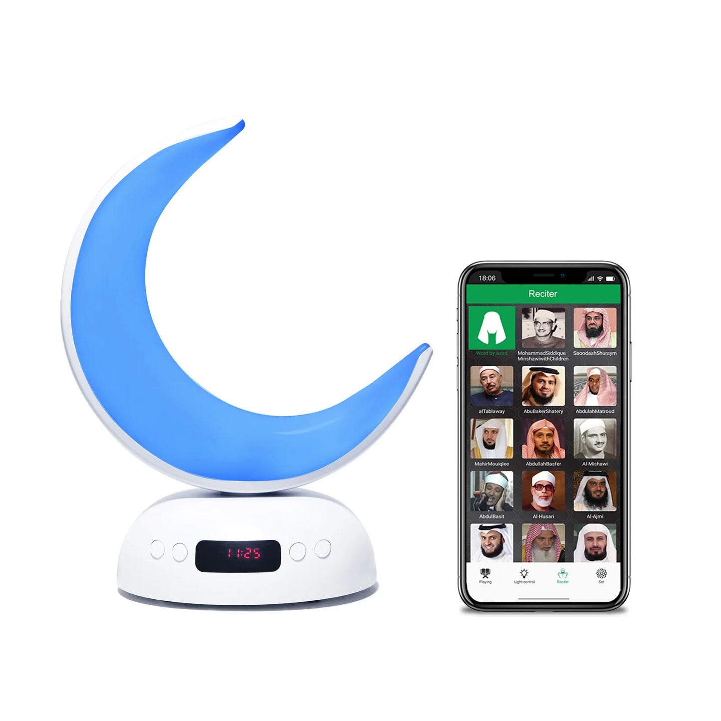 Night Light Lamp Clock Quran Azan Muslim Koran Bright Bluetooth Speaker Portable Holy Sound Box Music Wireless Caixa De Som Mp3