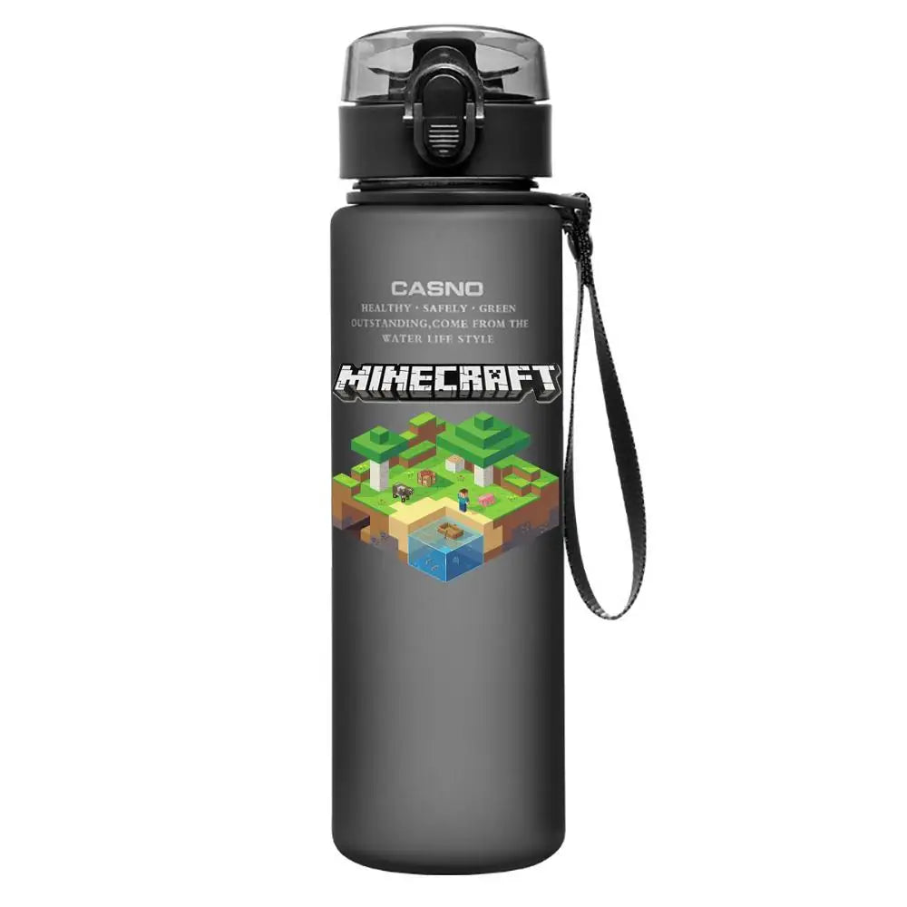 560ML Game Minecraft Image Water Cup Design Cute Transparent Plastic Children Portable Large Capacity Water Cup Student Gifts