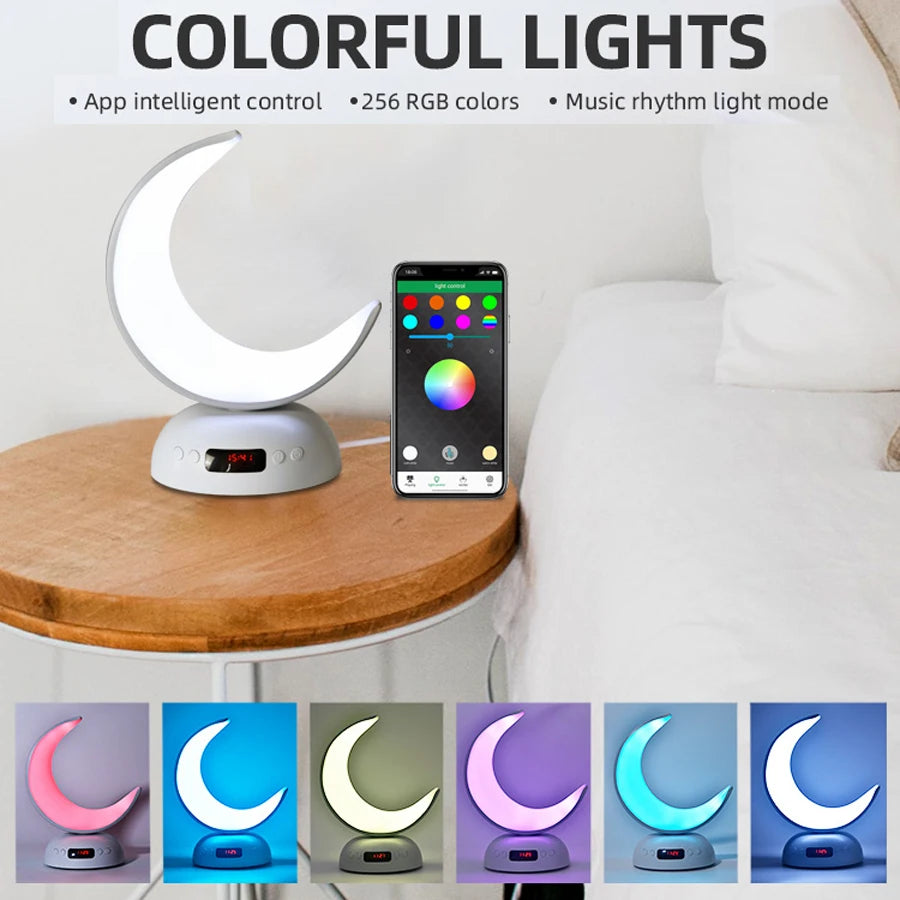Night Light Lamp Clock Quran Azan Muslim Koran Bright Bluetooth Speaker Portable Holy Sound Box Music Wireless Caixa De Som Mp3