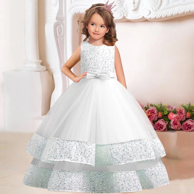 children's gauze lace birthday party dinner ball big butterfly dress New Christmas Party Princess long dress children's dress
