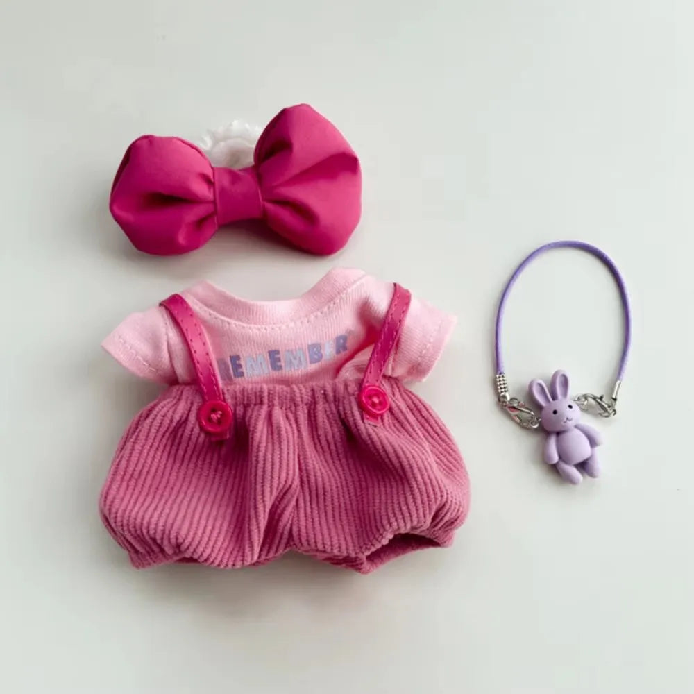17cm labubu clothes outfit Plush doll clothes Macaron Cute Clothing DIY Kid Gift Dog Clothes Hair accessories v1 v2 clothes