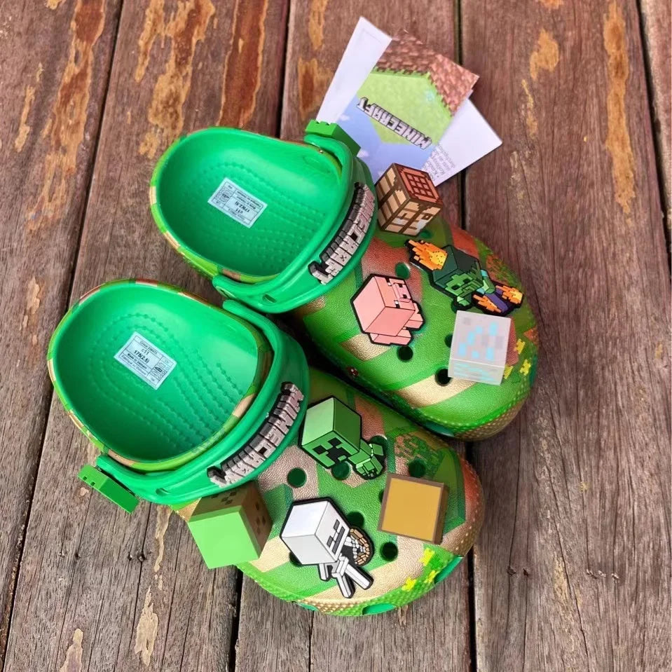 New Minecraft Sandals Children Cartoon Character Summer Cute Cartoon Children'S Slippers Non-Slip Soft Soled Sandals Gifts