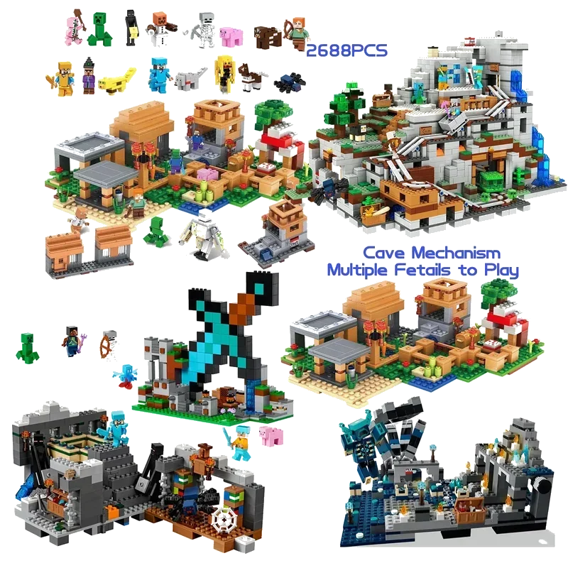 2688pcs large organ village tree house city mini figures toys
