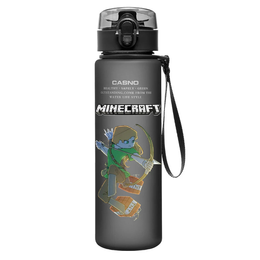 560ML Game Minecraft Image Water Cup Design Cute Transparent Plastic Children Portable Large Capacity Water Cup Student Gifts