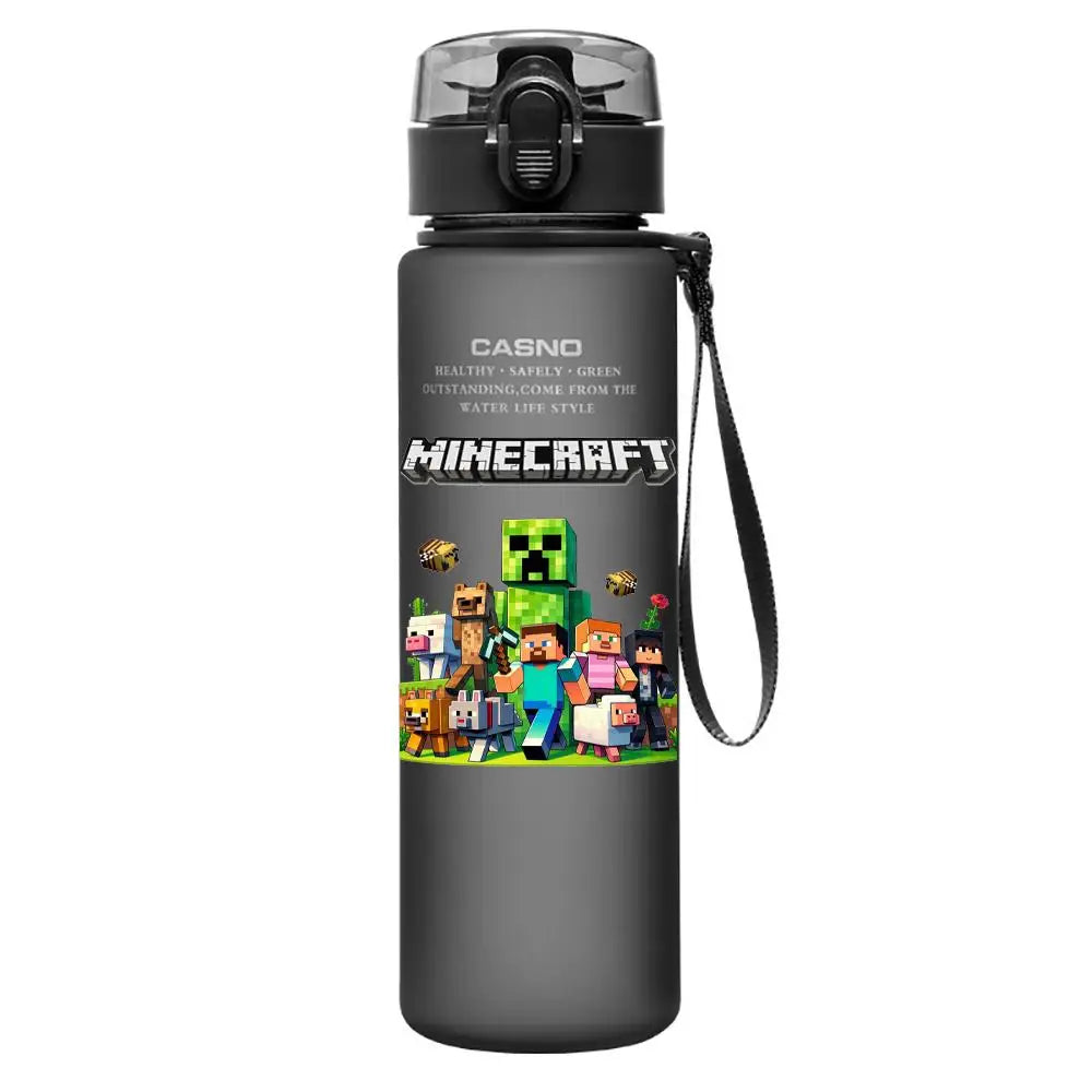 560ML Game Minecraft Image Water Cup Design Cute Transparent Plastic Children Portable Large Capacity Water Cup Student Gifts