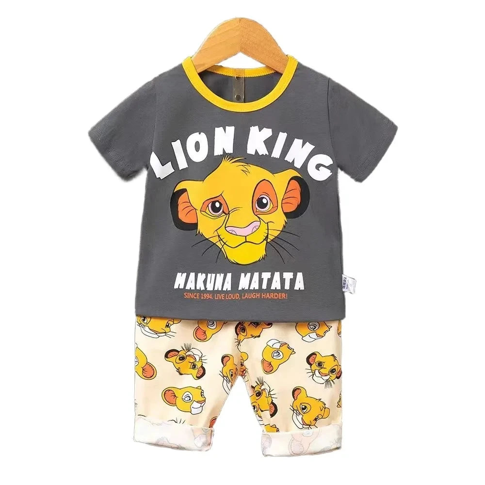 Cartoon Casual Kids Clothes 2 Piece Set Clothing Donald Duck Boy T-shirt + Shorts summer Boys Tracksuit Children Clothes