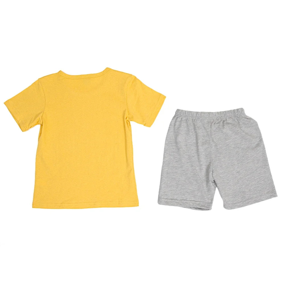 Cartoon Minecrafts Summer Boys T-shirt Pants Suit 2pcs Set Children Short Sleeve Tee Shorts Clothes