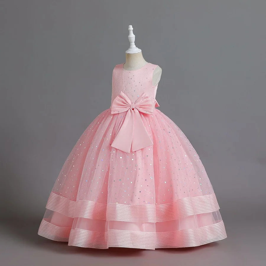 children's gauze lace birthday party dinner ball big butterfly dress New Christmas Party Princess long dress children's dress