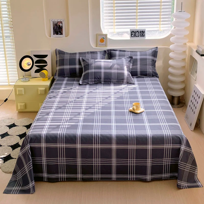 1pcs 100% Cotton Bed Sheet Flower Series Printed Double Top King Sheets for Girls Boys Kids Single Queen King Size Bed Linen