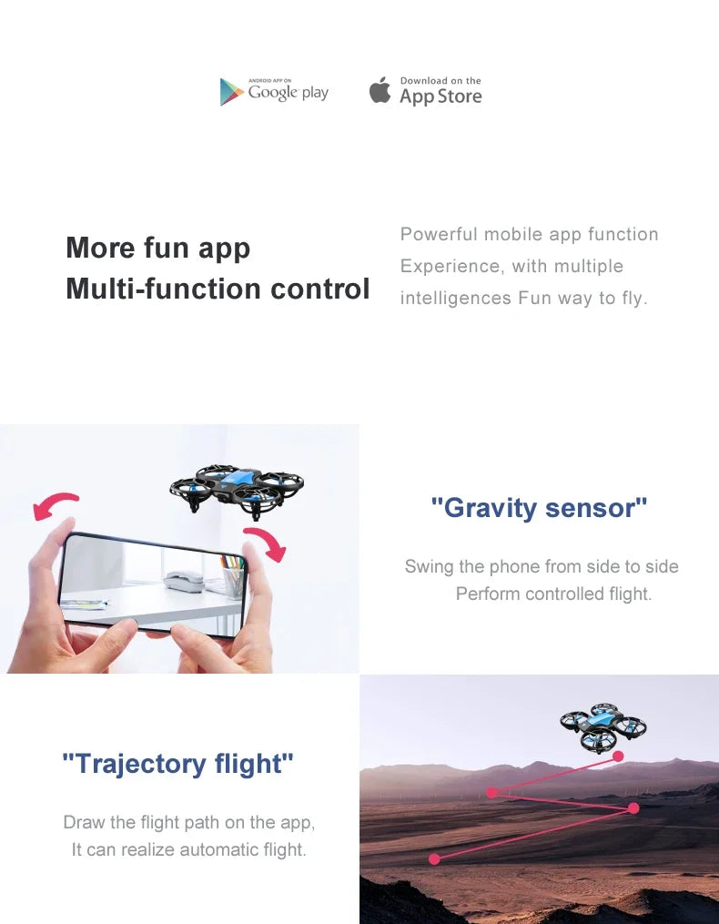V8 New Mini 4K HD 1080P Wide - Angle WiFi FPV RC Drone with Height - Keep Function Ideal Kids Toys 4DRC