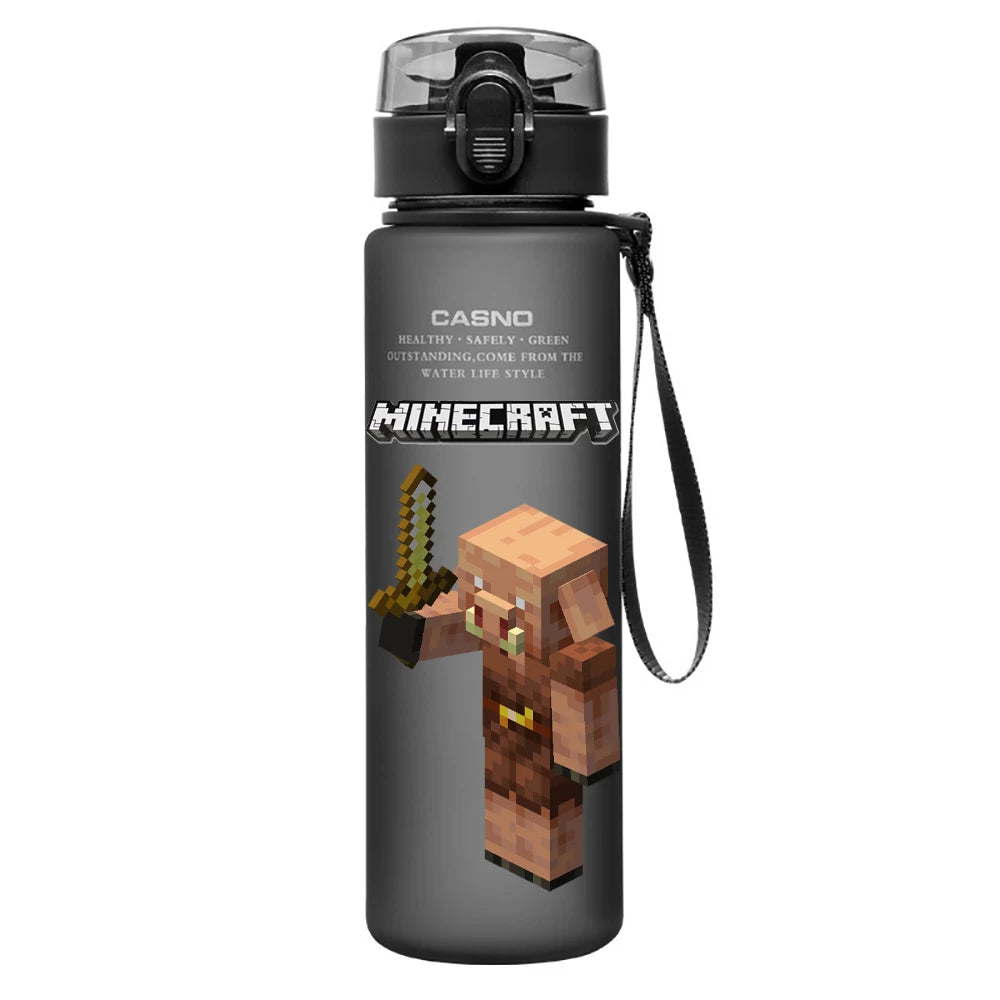 560ML Game Minecraft Image Water Cup Design Cute Transparent Plastic Children Portable Large Capacity Water Cup Student Gifts