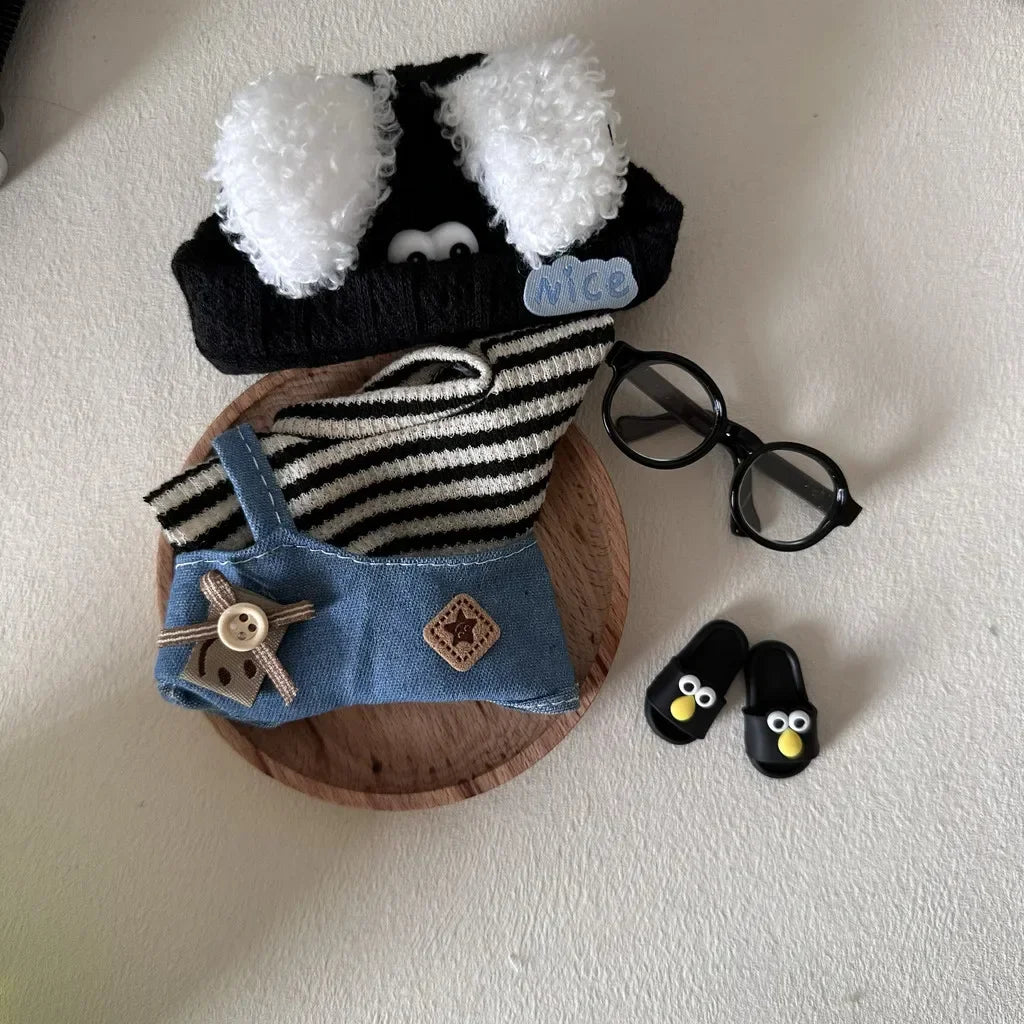 17cm labubu clothes outfit Plush doll clothes Macaron Cute Clothing DIY Kid Gift Dog Clothes Hair accessories v1 v2 clothes