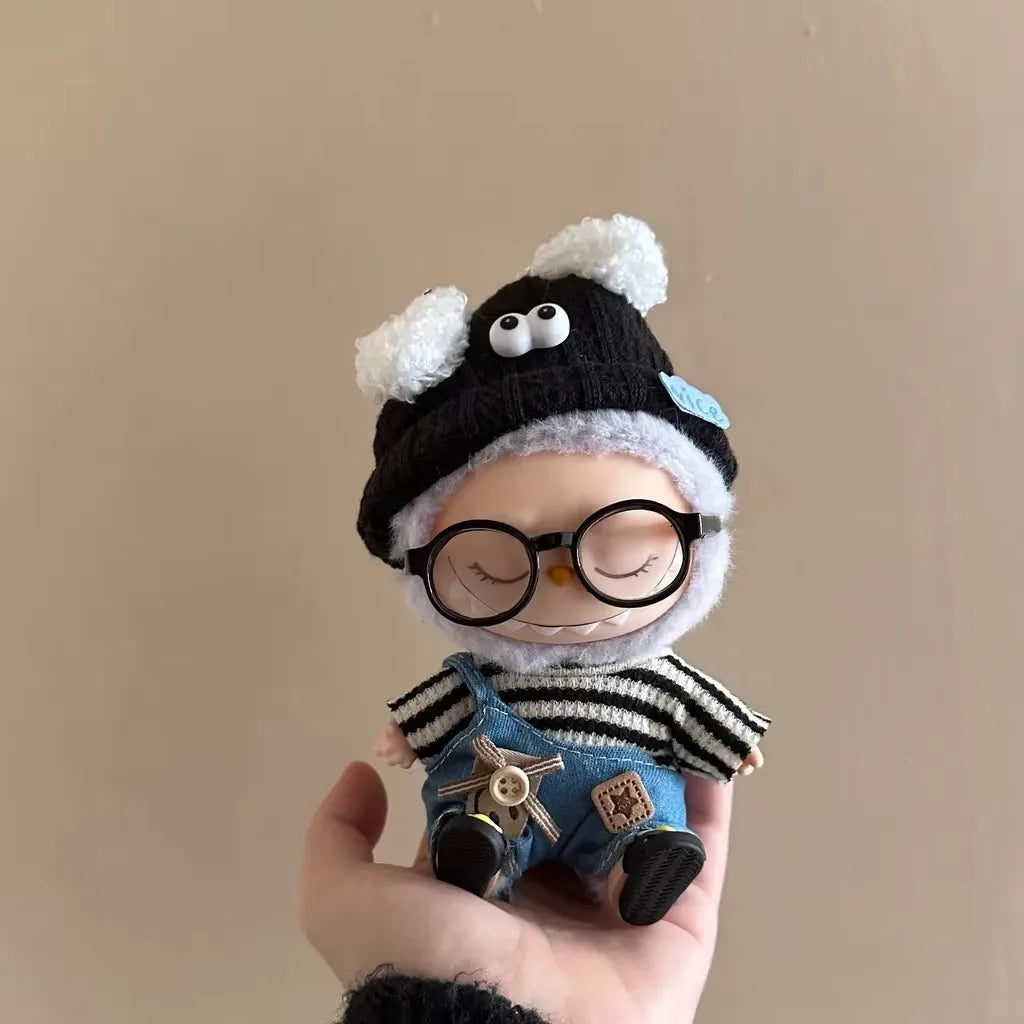 17cm labubu clothes outfit Plush doll clothes Macaron Cute Clothing DIY Kid Gift Dog Clothes Hair accessories v1 v2 clothes