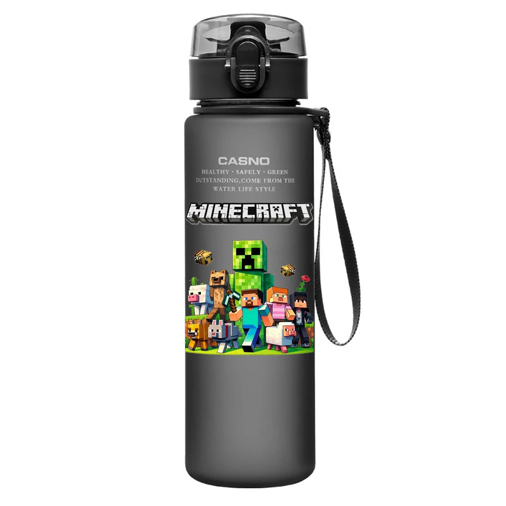 560ML Game Minecraft Image Water Cup Design Cute Transparent Plastic Children Portable Large Capacity Water Cup Student Gifts