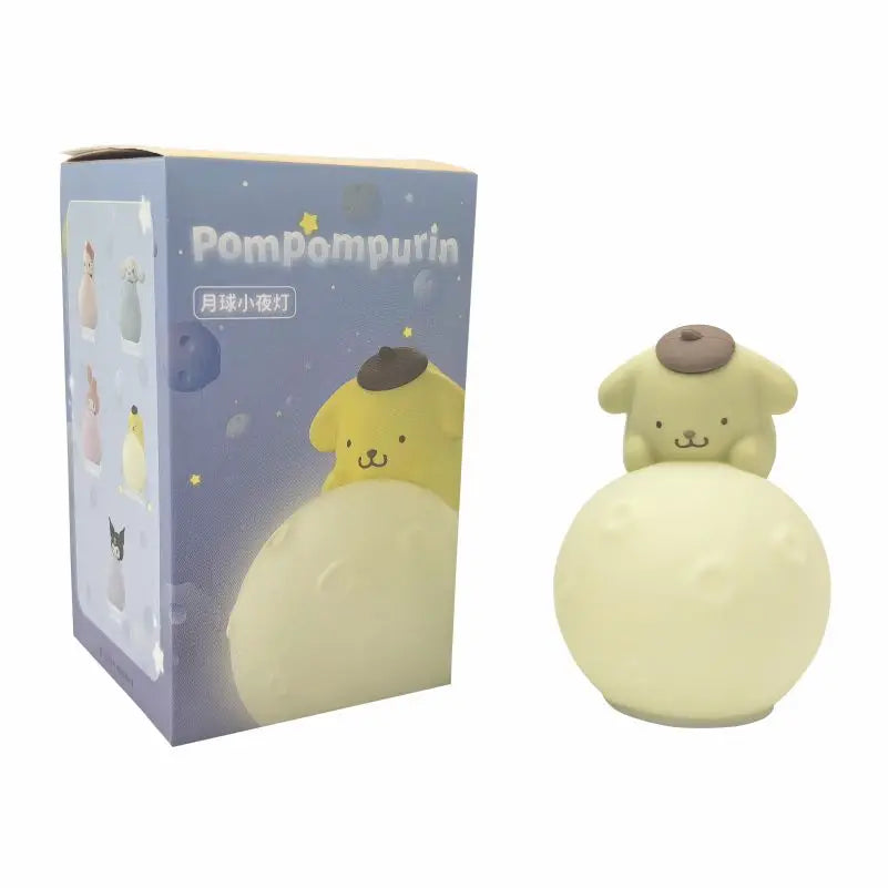 Original MINISO Hello Kitty Kuromi Cartoon Anime Figures Moon Night Light Toy Luminous Ornaments Cute Child Birthday Party Gifts