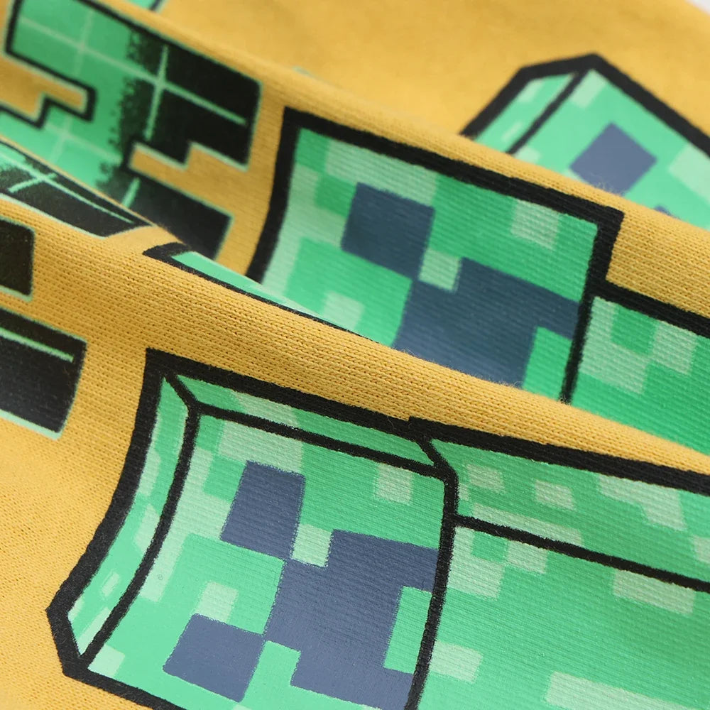 Cartoon Minecrafts Summer Boys T-shirt Pants Suit 2pcs Set Children Short Sleeve Tee Shorts Clothes