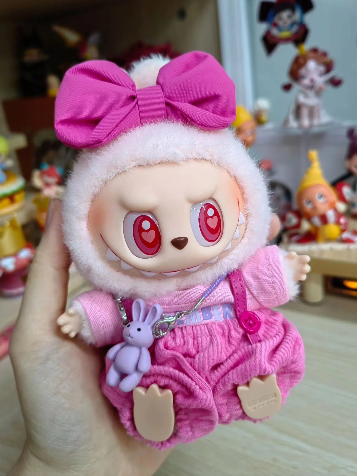 17cm labubu clothes outfit Plush doll clothes Macaron Cute Clothing DIY Kid Gift Dog Clothes Hair accessories v1 v2 clothes