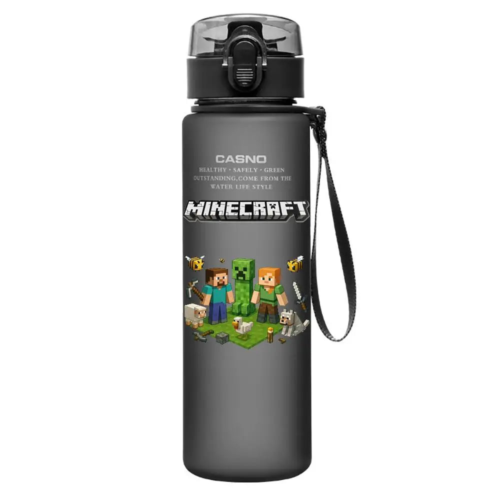 560ML Game Minecraft Image Water Cup Design Cute Transparent Plastic Children Portable Large Capacity Water Cup Student Gifts