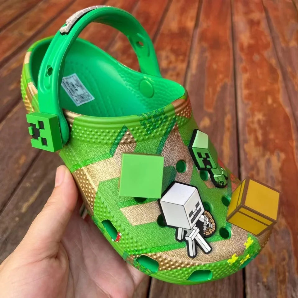New Minecraft Sandals Children Cartoon Character Summer Cute Cartoon Children'S Slippers Non-Slip Soft Soled Sandals Gifts