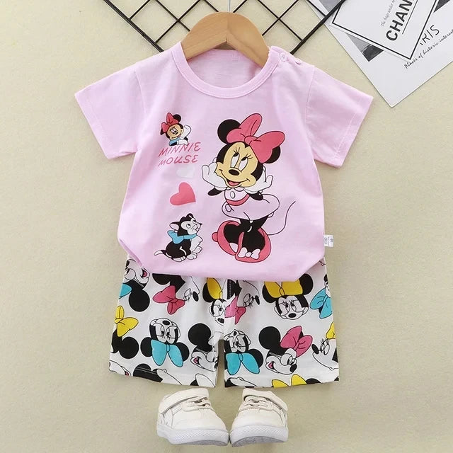 Cartoon Casual Kids Clothes 2 Piece Set Clothing Donald Duck Boy T-shirt + Shorts summer Boys Tracksuit Children Clothes